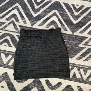 Black shimmer mini skirt